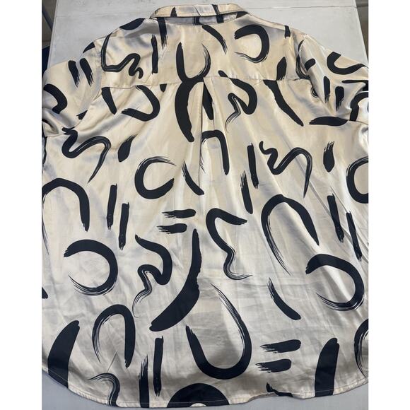 Milk & Honey White Black Long Sleeve Blouse Size 3x Plus Size Used - Picture 2 of 8